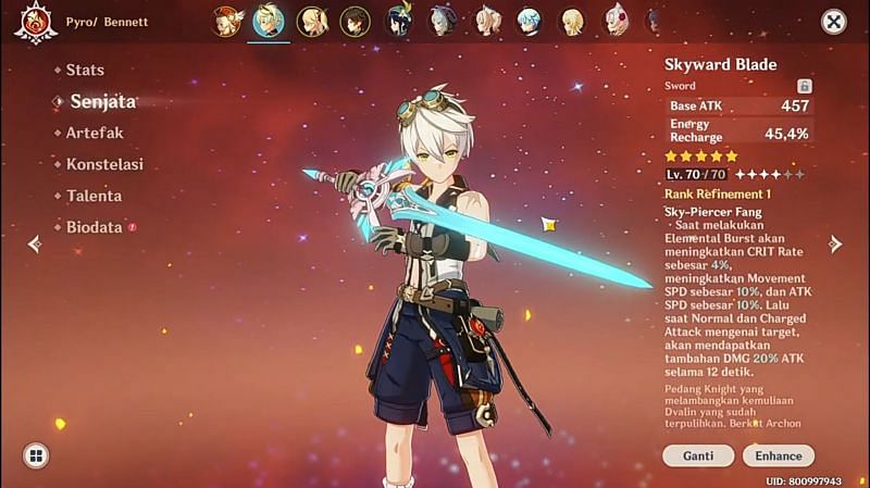 Bennett with Skyward Blade (Image via izee, YouTube)