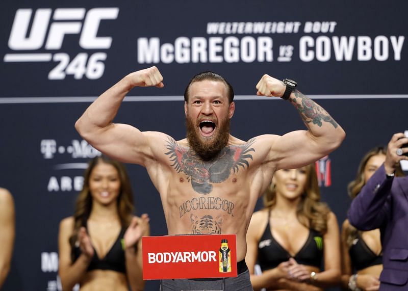 Conor McGregor at the UFC 246 weigh-ins.