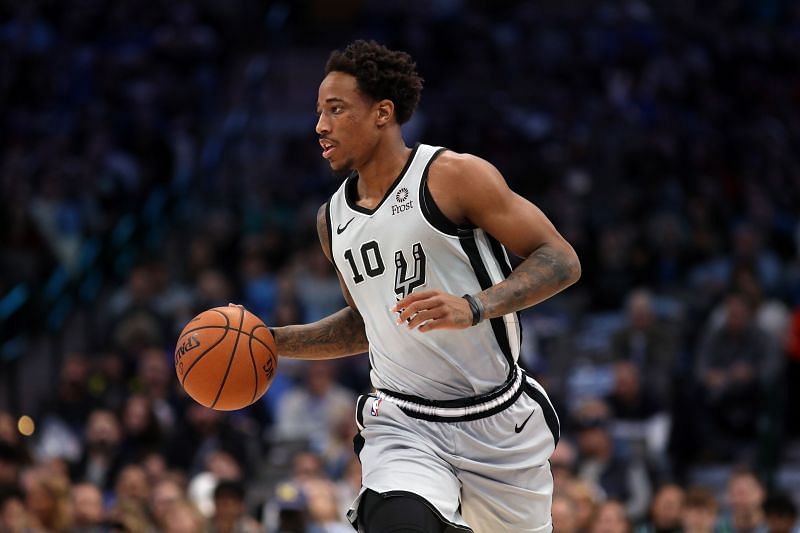 DeMar DeRozan #10 of the San Antonio Spurs