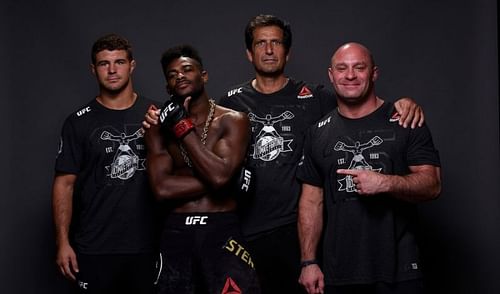 Aljamain Sterling (second from left); Matt Serra (far right)