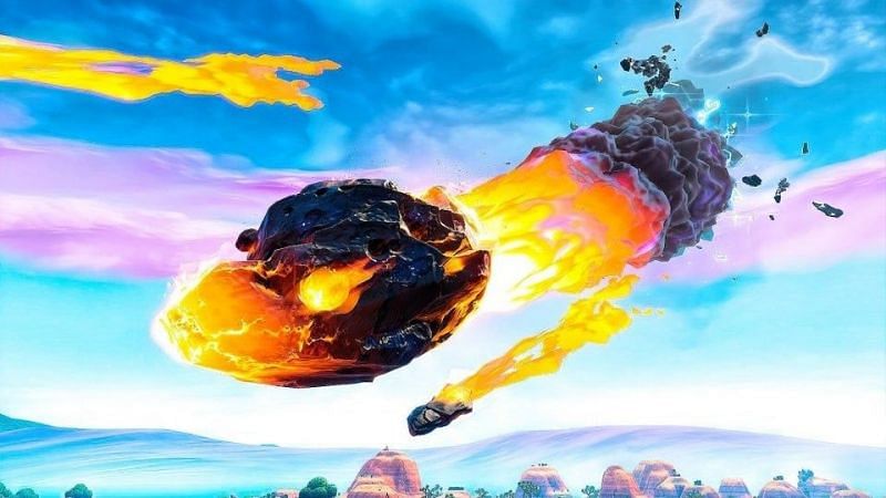 Dinosaurs and meteors in the new season? (Image via Reddit, r/FortniteCreative : u/crocsinthesnow)