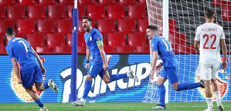 Greece held Spain to a 1-1 draw in their opening qualifier