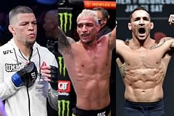 Nate Diaz takes a jibe at lightweight title contenders Michael Chandler and Charles Oliveira by claiming he's 'headlining' UFC 262