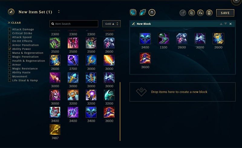 Ahri standard items (Image via Riot Games)