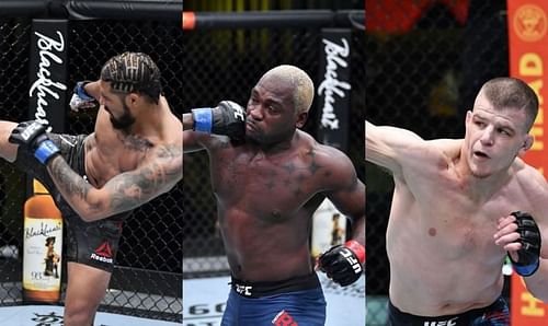 Max Griffin (left), Derek Brunson (centre), Grant Dawson (right)