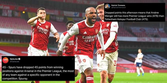 Twitter reacts as Arsenal come from behind to beat Tottenham Hotspur in explosive North London Derby