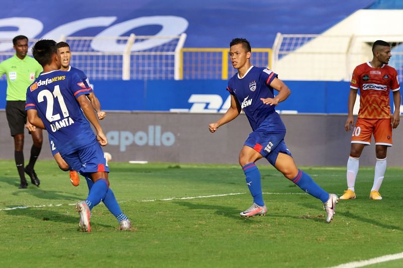 Suresh Wangjam scored his debut goal in ISL this season for Bengaluru FC (Image Courtesy: ISL Media)