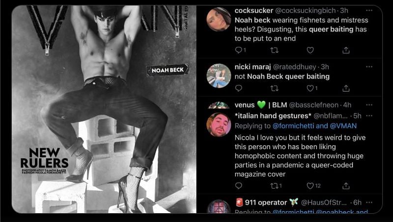 Noah Beck is being criticized for his latest photo shoot (image via defnoodles, Twitter)