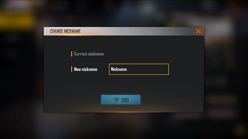 Click on the 390 diamonds option to change the name (Image via Free Fire)