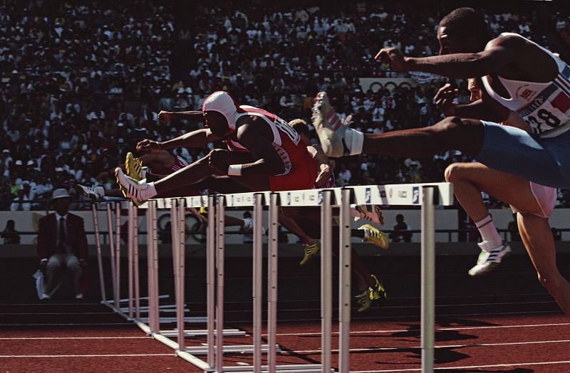 The Men&#039;s 110 metres Hurdles race during the XXIV Olympic Games in Seoul, South Korea