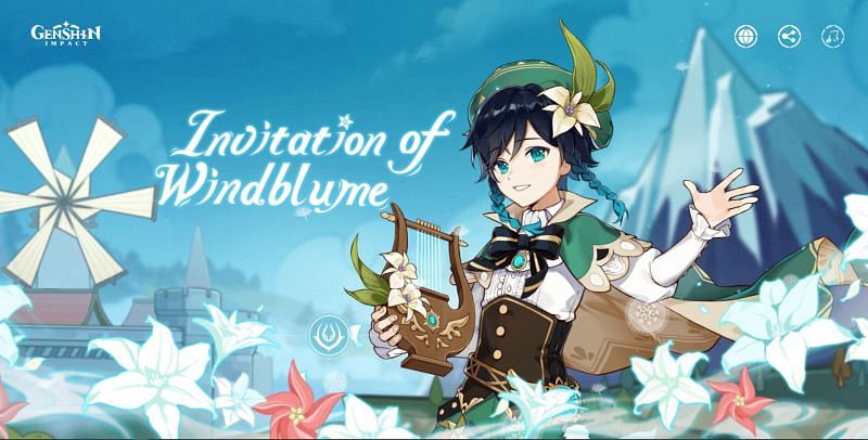 The Invitation of Windblume preview webpage (Image via miHoYo)