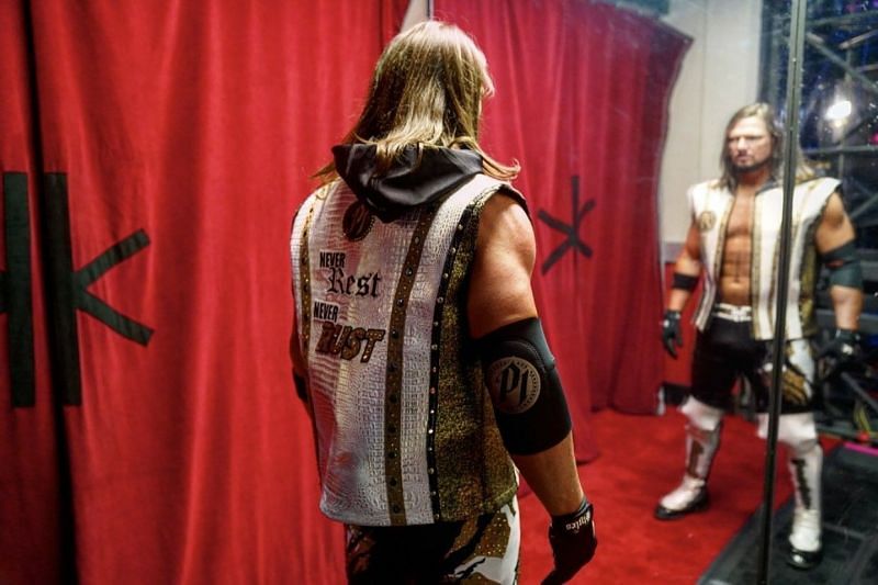 AJ Styles backstage at WrestleMania 35.