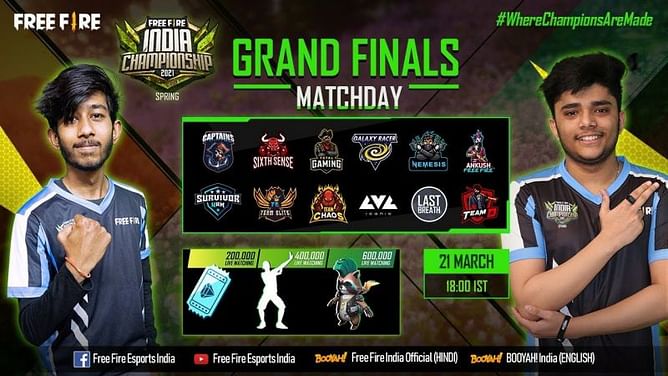 Free Fire India Championships 2021 Spring: Grand Finals teams, schedule, and prize pool revealed