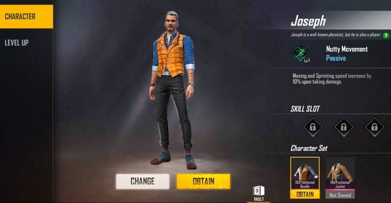 Joseph character in Free Fire
