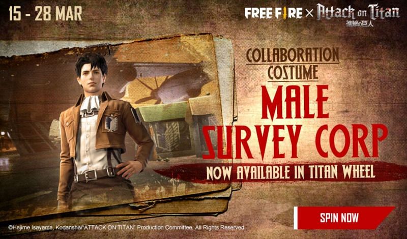 New Male Survey Corps bundle in Free Fire