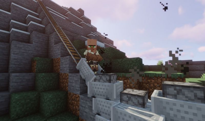  A villager stuck in rush hour traffic (Image via Minecraft)