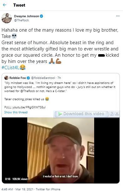 The Rock&#039;s response to The Undertaker&#039;s joke