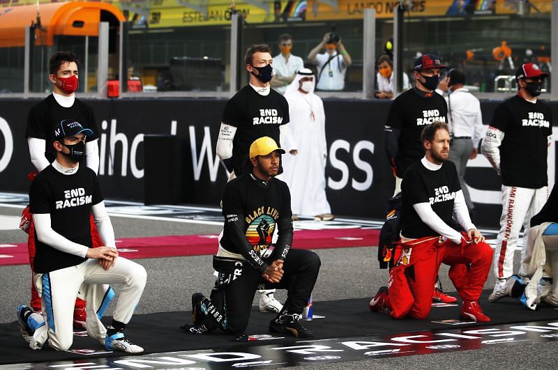 Lewis Hamilton was vocal on issues like social inclusion and diversity in sport in 2020. Photo: Hamad I Mohammed - Pool/Getty Images. 