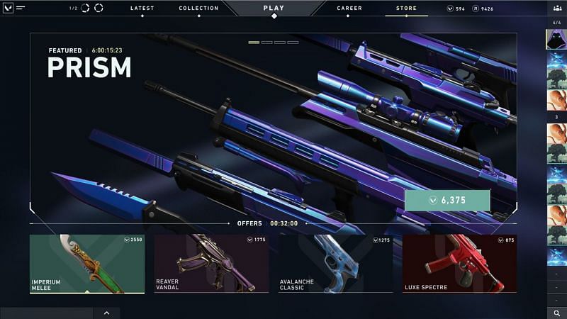 Valorant showcases various cosmetics (Screengrab via Valorant)