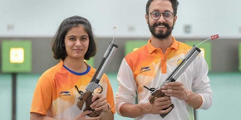 Air Pistol shooters Manu Bhaker and Abhishek Verma at ISSF World Cup