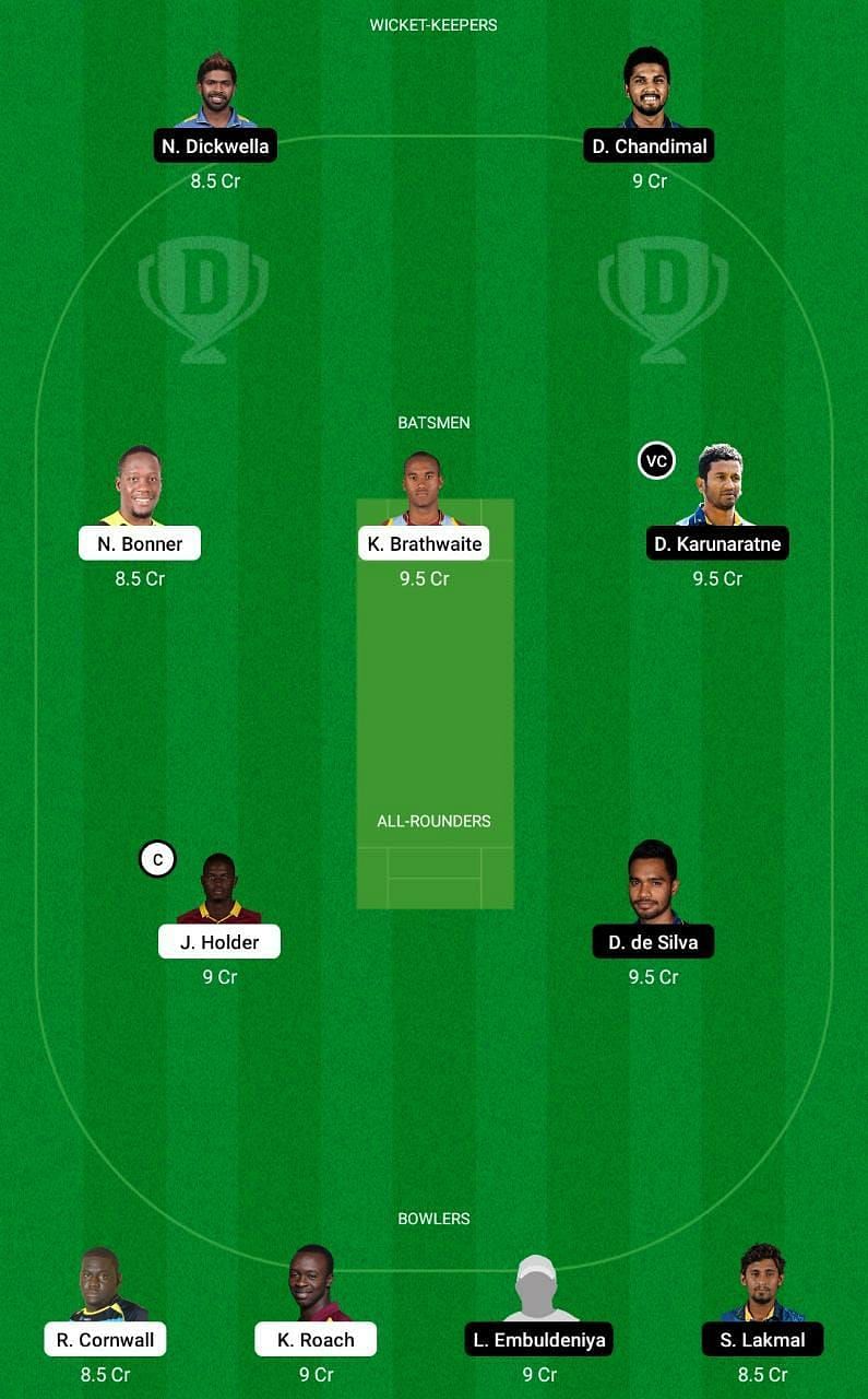 WI vs SL 2nd Test Dream11 Tips