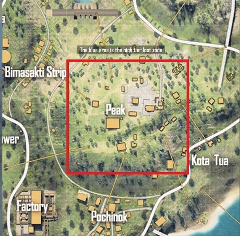 Gamers can drop to Peak on the Bermuda map (Image via Free Fire)