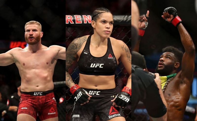 Aljamain Sterling (left), Amanda Nunes (centre), Jan Blachowicz (right)