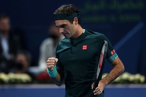 Roger Federer during his match against Dan Evans at the Qatar ExxonMobil Open in Doha, Qatar.