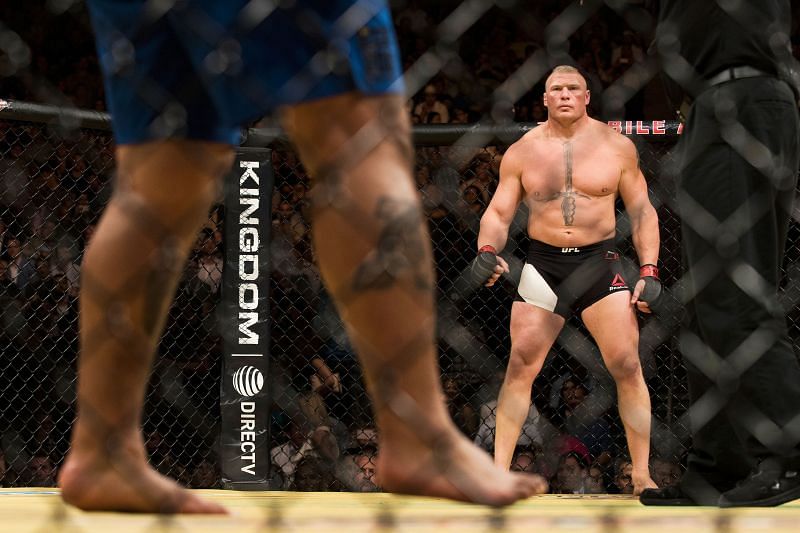 Brock Lesnar in the octagon