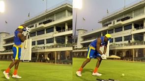 Watch: CSK's Dwayne Bravo times the ball sweetly in pre-season training camp
