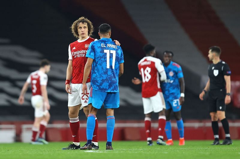 Arsenal progressed to the quarter-finals of the Europa League despite a 1-0 defeat to Olympiacos.