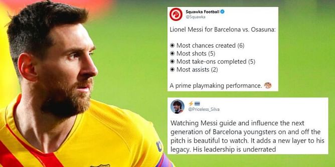 Twitter erupts as Lionel Messi turns provider in Barcelona's 2-0 win against Osasuna