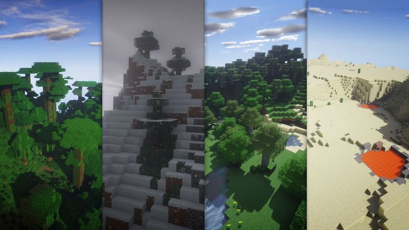 The differences between biomes in Minecraft (Image via wallpapersafari.com)