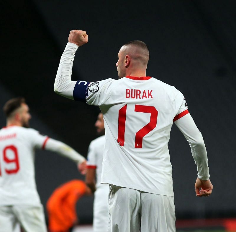 Burak Yilmaz rejoices after scoring a goal