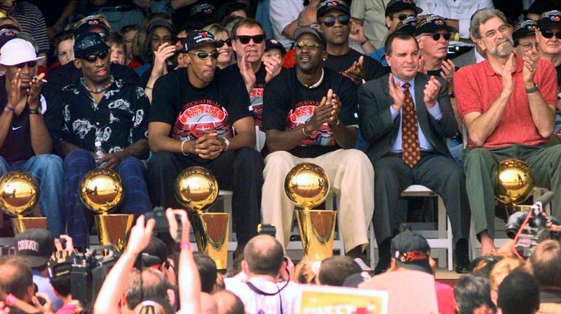 Chicago Bulls Championship parade in 1998.
