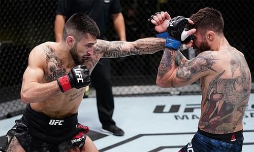 Charles Jourdain (Left) defeated Marcelo Rojo (Right) via KO/TKO at UFC Vegas 21