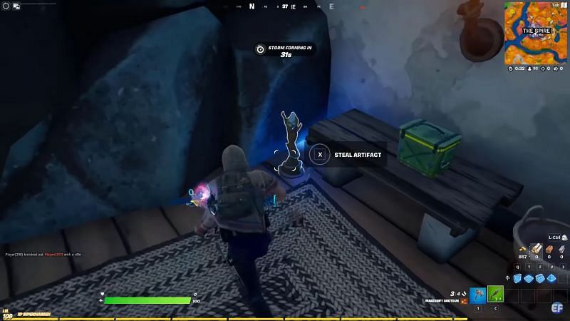 Location of Cult Artifact needed for Fortnite Spire Challenges (Image via YouTube/EveryDay FN)