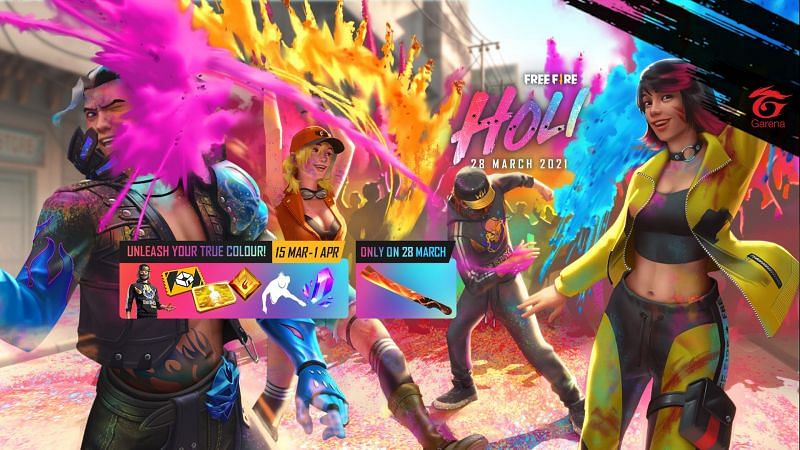 Several events related to Holi are underway in Garena Free Fire (Image via Free Fire / Facebook)