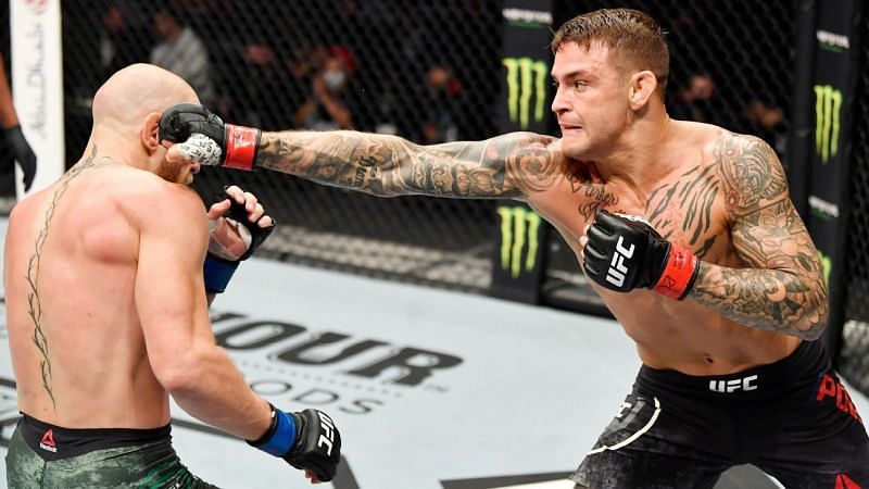 Conor McGregor (left); Dustin Poirier (right)