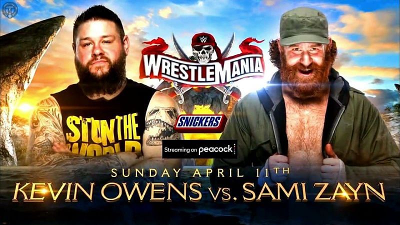 Kevin Owens vs. Sami Zayn at WrestleMania 37 (Credit: WWE)