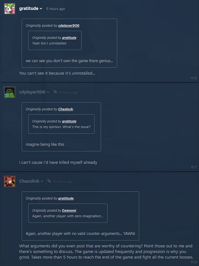 Comments on the original post (Image via Steam)