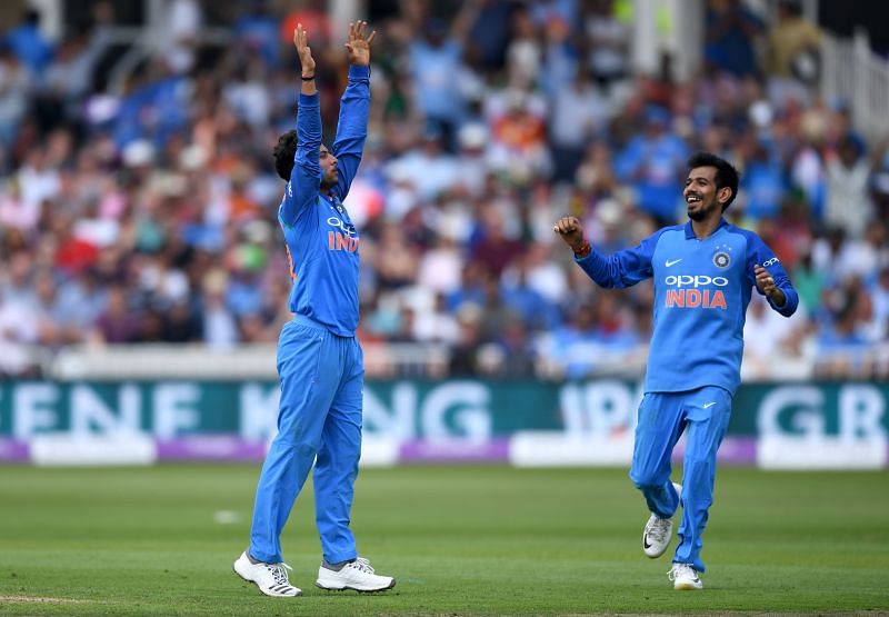 Neither Kuldeep Yadav (L) nor Yuzvendra Chahal earned a place in India&#039;s playing XI for the final ODI against England