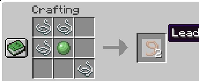 Shown: Crafting Recipe for Lead (Image via Minecraft)