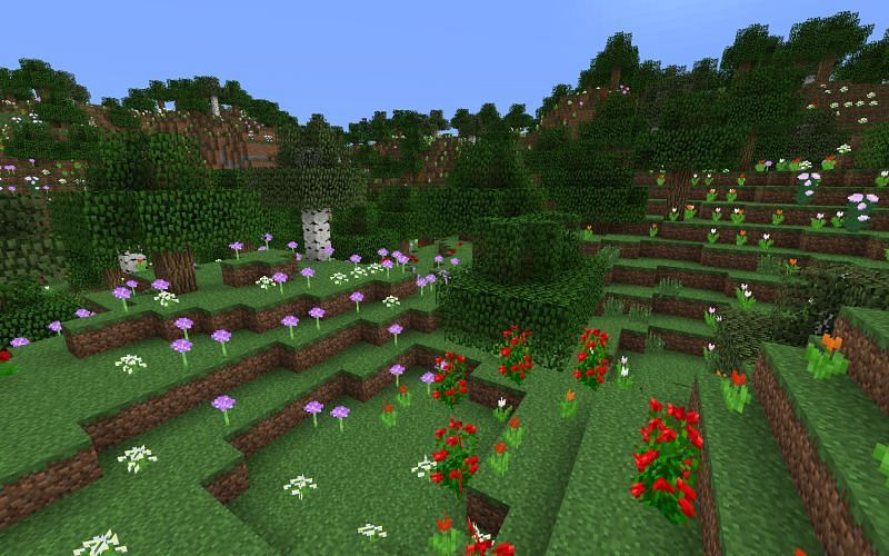 Minecraft&#039;s flower forest (Image via Pinterest)