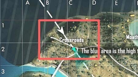 Crossroads location in Free Fire