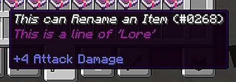 Items can also have lore (Image via Minecraft)