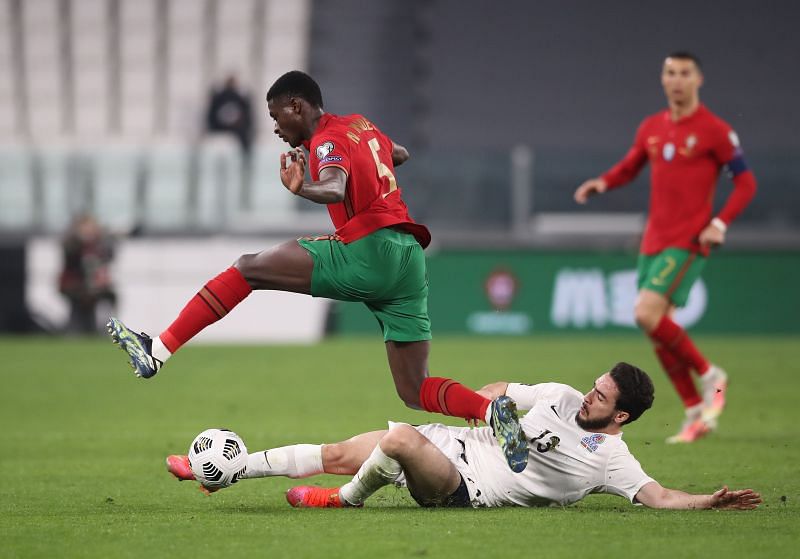 Nuno Mendes made his debut for Portugal