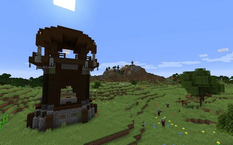 Minecraft pillager outpost (Image via minecraftseedhq)