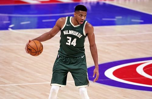 Giannis Antetokounmpo #34 of the Milwaukee Bucks.