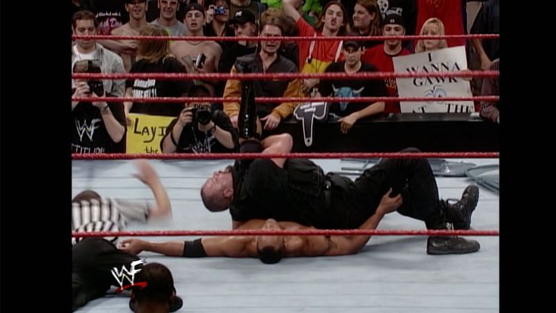The Big Boss Man defeated The Rock on RAW thanks to numerous outside interference